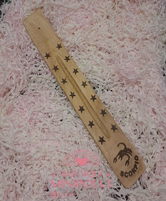 Porte-Encens Bois de Manguier Naturel - Designs Zodiaque Variés