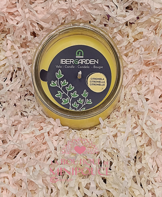 BOUGIE CITRONNELLE 7,7 x 7,7 x 4 cm.