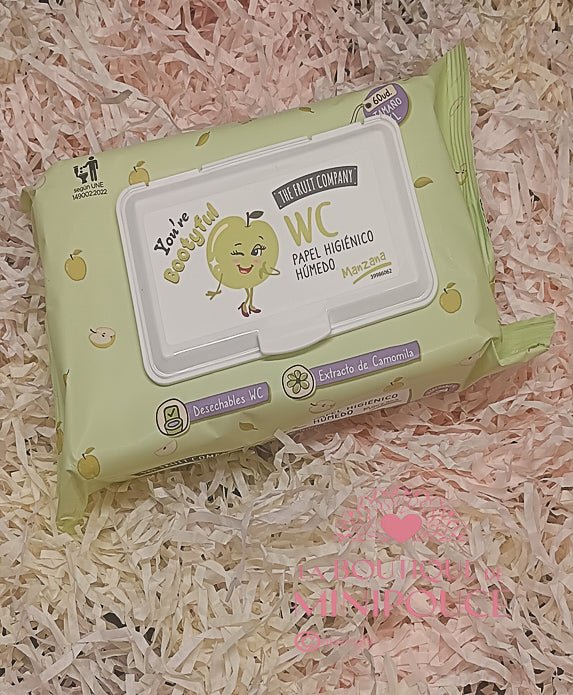 60 LINGETTE PAPIER TOILETTE HUMIDE POMME