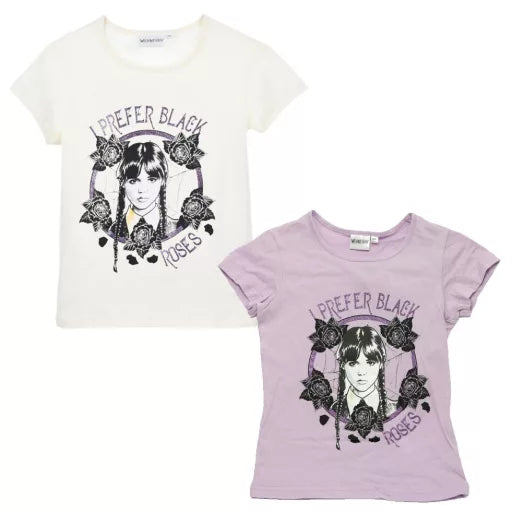 T-shirt enfant Wednesday Roses noires – 6 à 12 ans