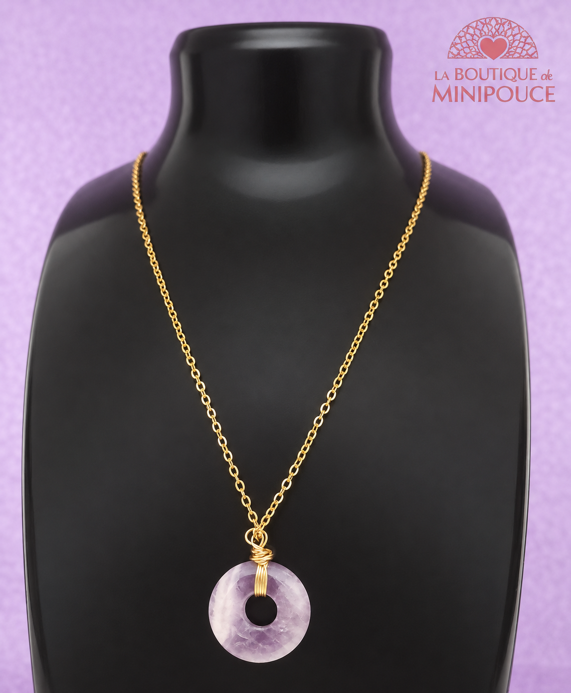 Collier Loa doré en acier inoxydable – Pierres au choix