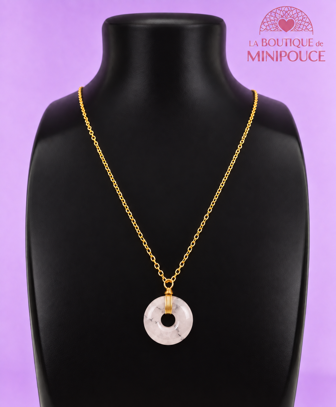 Collier Loa doré en acier inoxydable – Pierres au choix