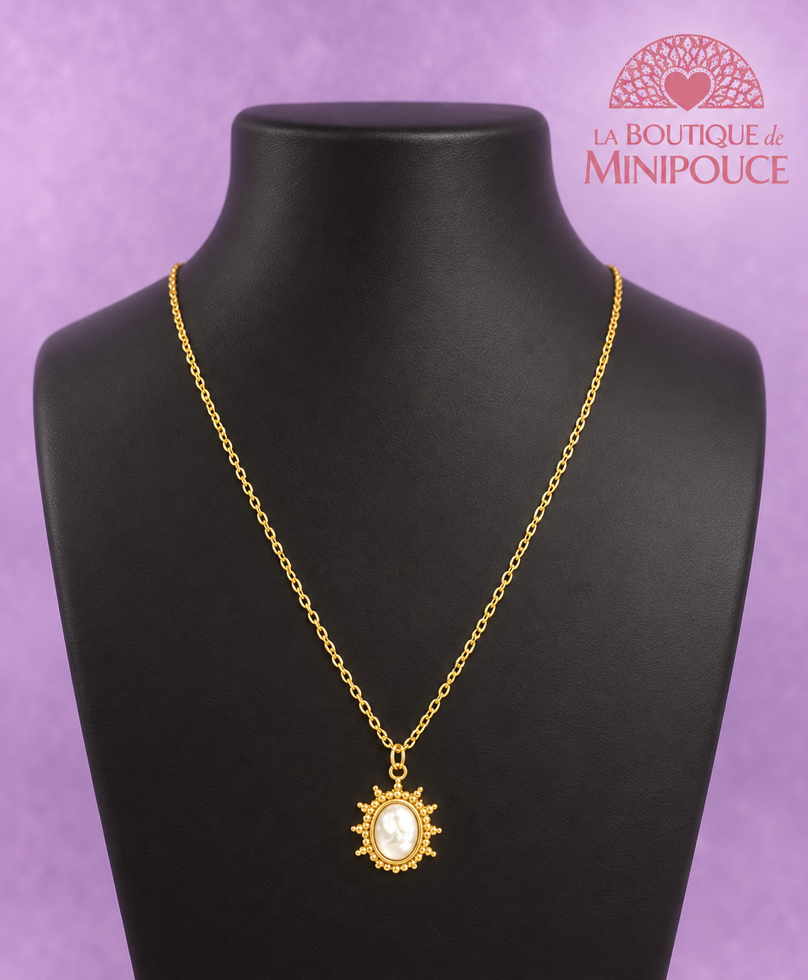 Collier Soline doré – Pierres naturelles au choix