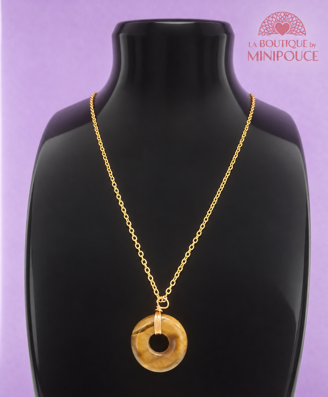 Collier Loa doré en acier inoxydable – Pierres au choix