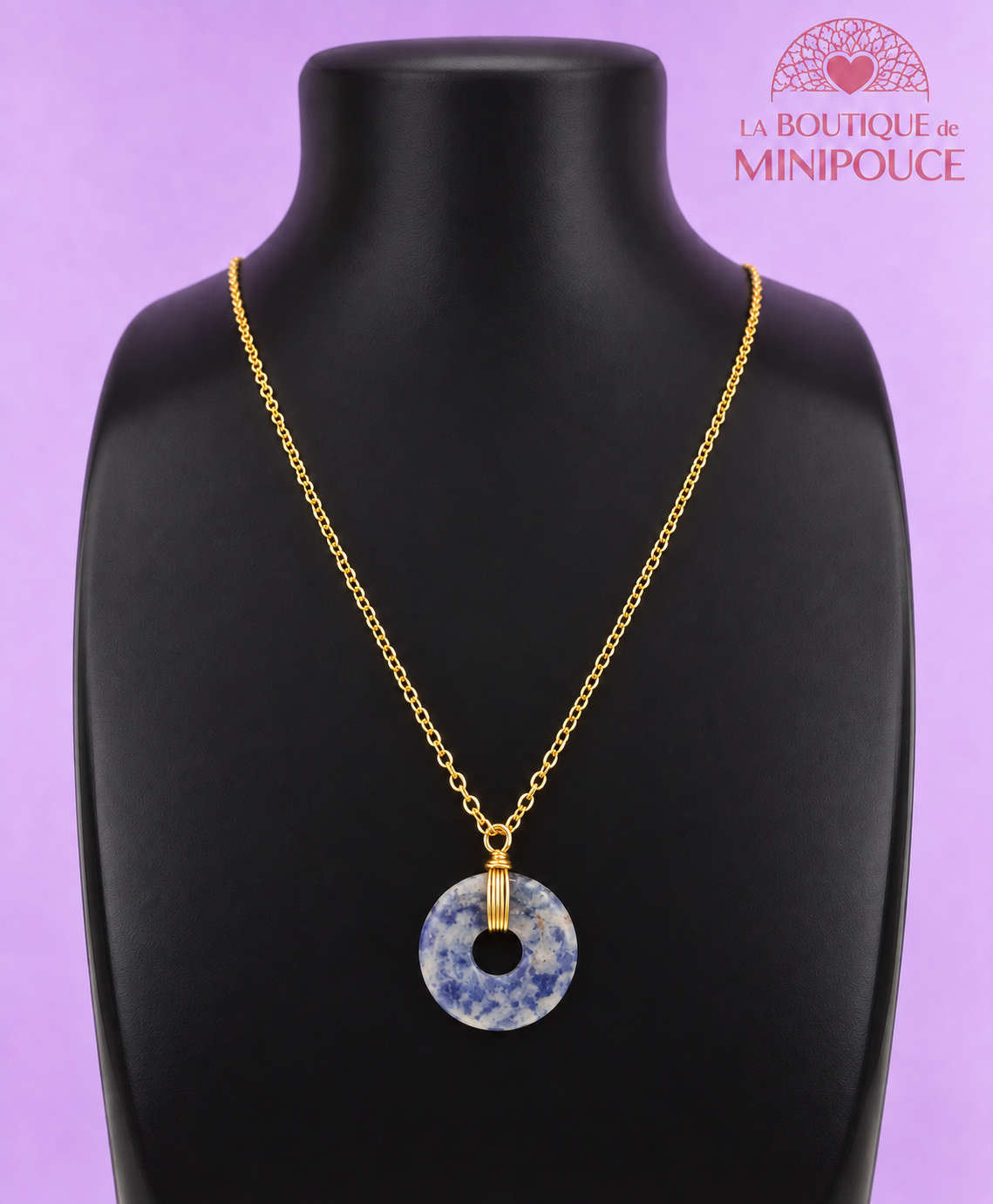 Collier Loa doré en acier inoxydable – Pierres au choix