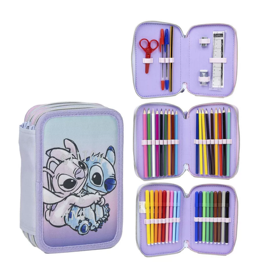 Trousse garnie Disney Lilo and Stitch Angel à 3 niveaux Giotto