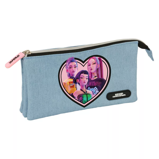 Trousse K-pop Demon Hunters Denim Dreams à 3 compartiments – 22 cm