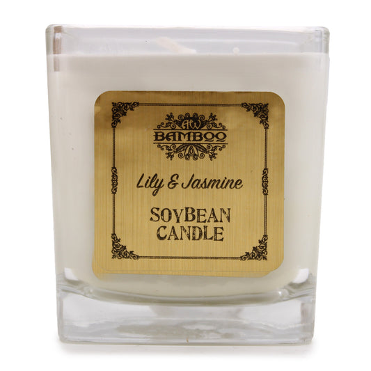 BOUGIE A LA CIRE DE SOJA - LIS ET JASMIN